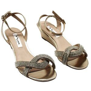 Nina Gold Wedge Sandals